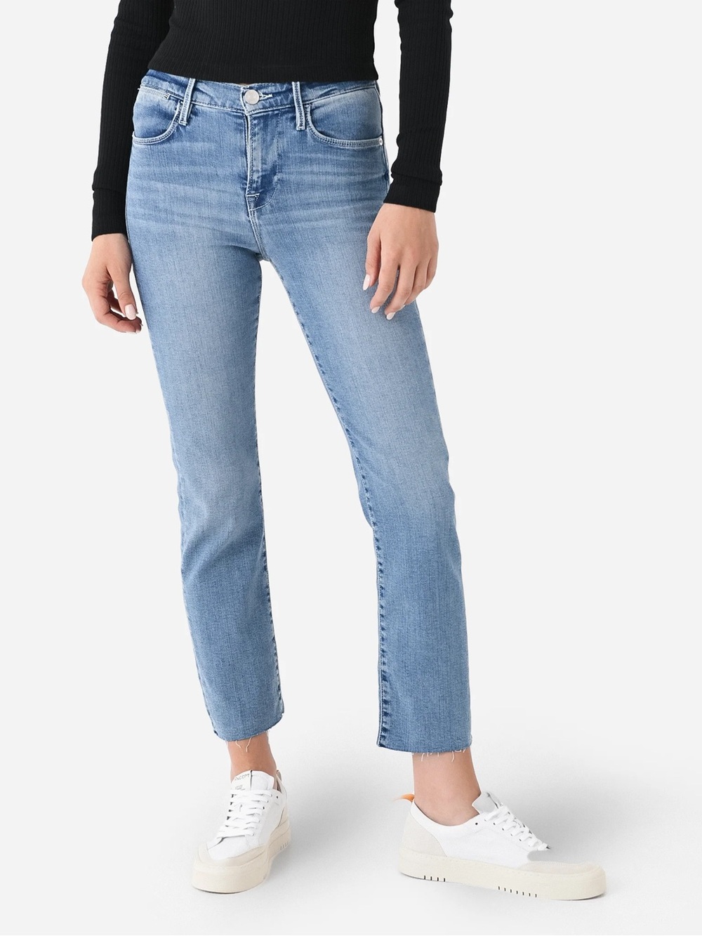 Frame Denim Light Blue Straight-Leg Jeans